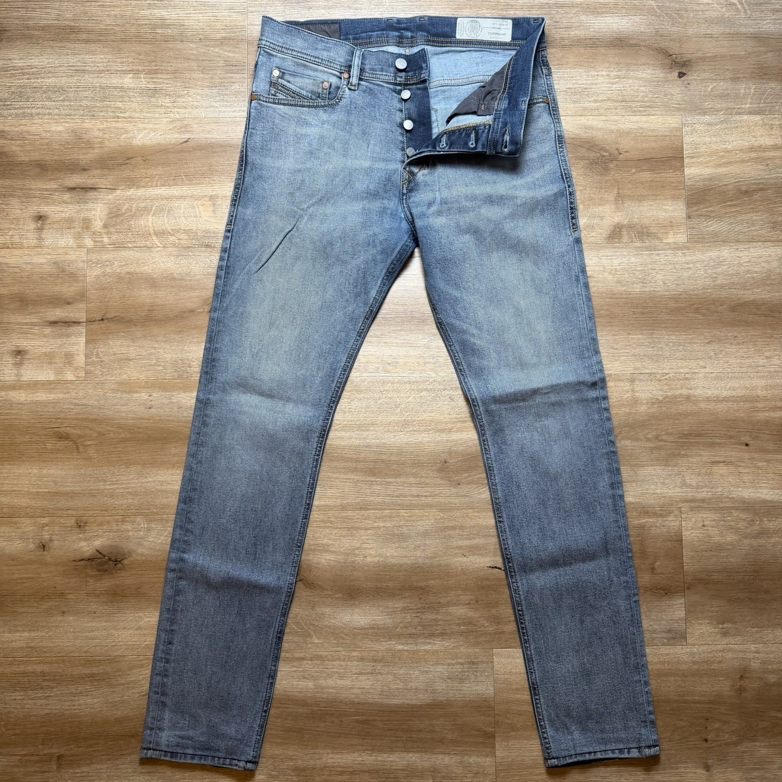 Diesel Jeans Men 30×30 Blue Tepphar Slim Carrot Stretch Retro Wash (Tag 28×32)