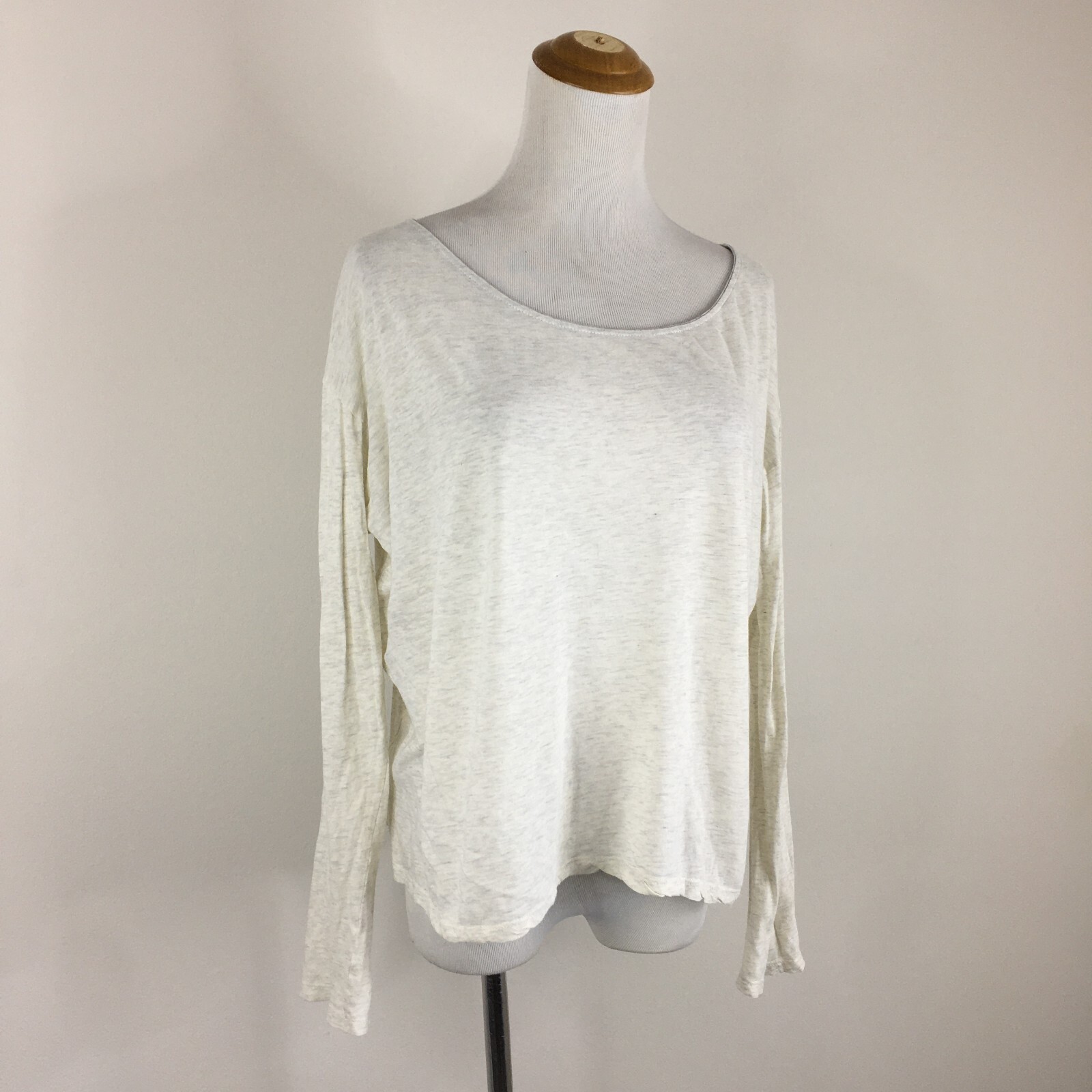 VINCE Women sz Small Oatmeal/Heather Light Gray Dolman Long Sleeve Shirt