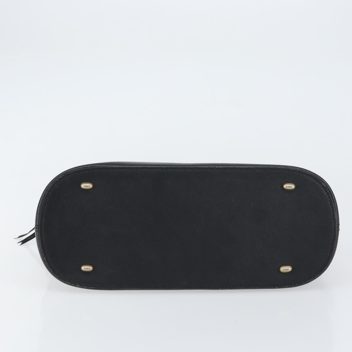 CELINE Hand Bag Leather Black Gold Auth ep12323