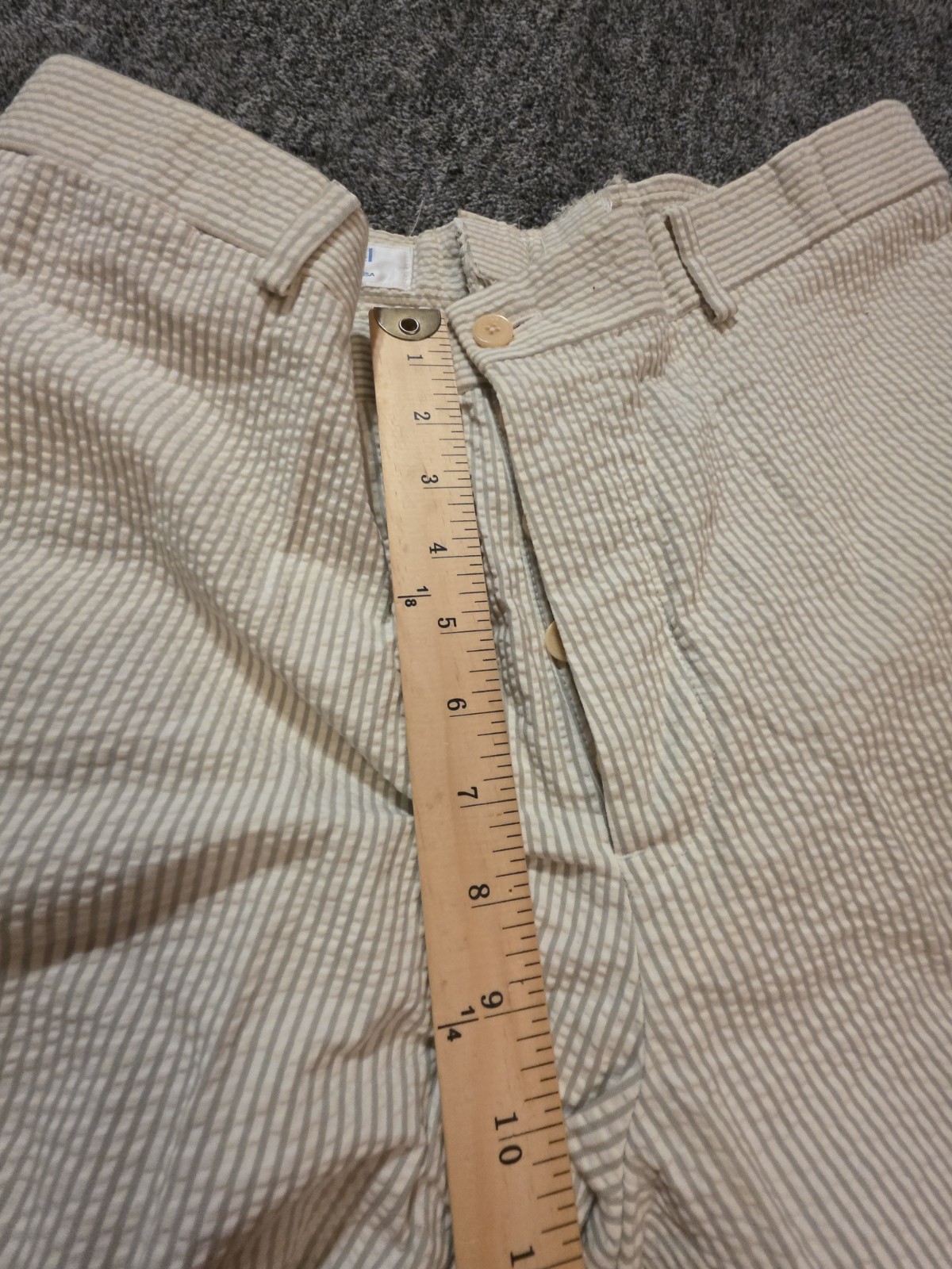 Haspel 2 Piece Seersucker Suit Tan Bisque White Men 46R 34×30 Old Money Southern