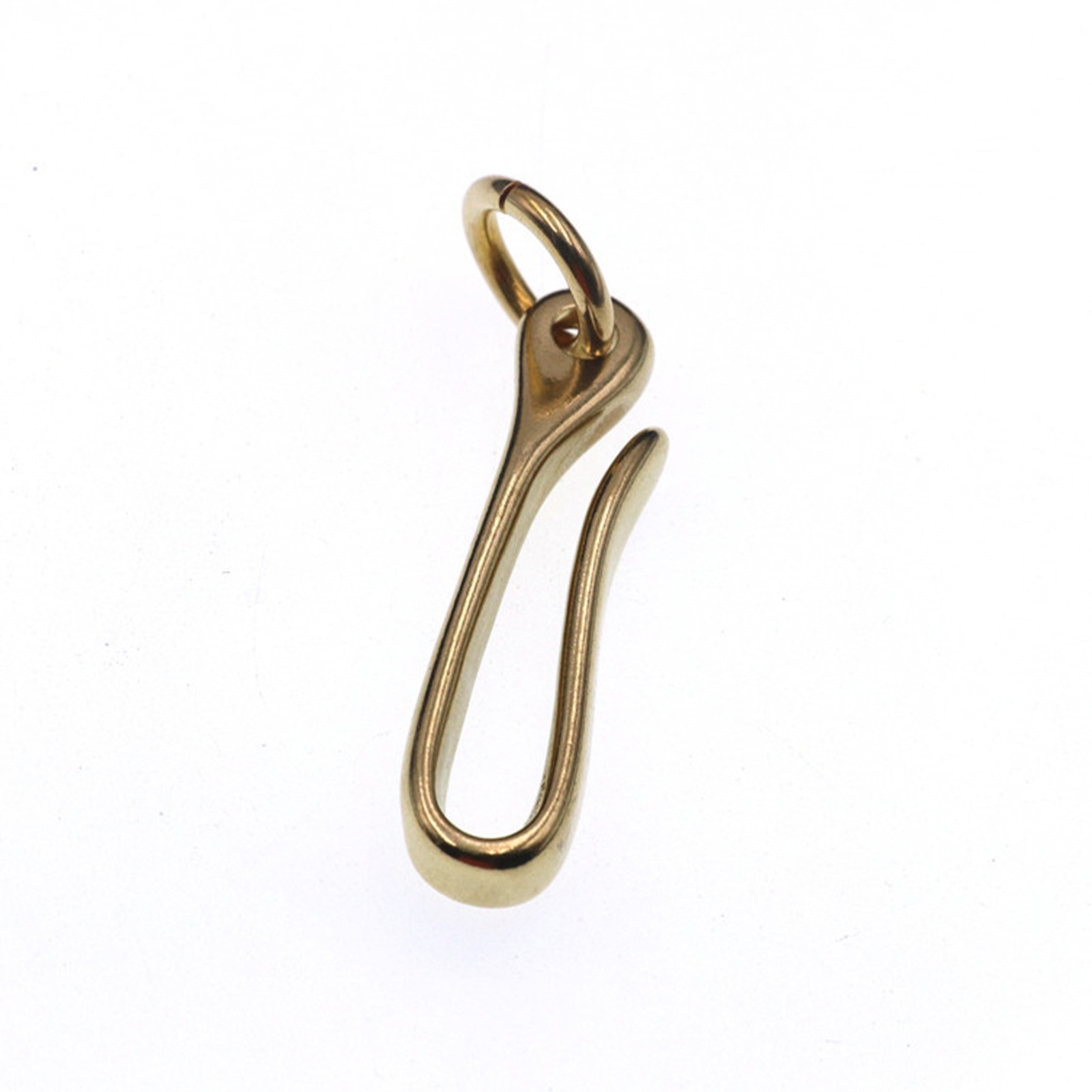 S Retro Solid Brass KeyChain Key Ring Belt U Hook Wallet Chain Fish Hook