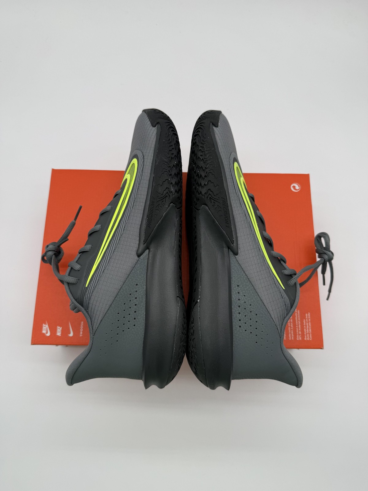 New Nike Precision Shoes Men’s Size 12 Gray Volt Basketball Sneakers HJ9153 004