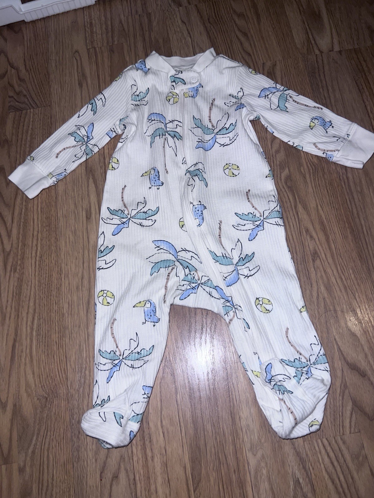 Carter’s 6M Footed One Piece Sleeper Cotton Ribbed Tropical Alligator 2-Way Zip