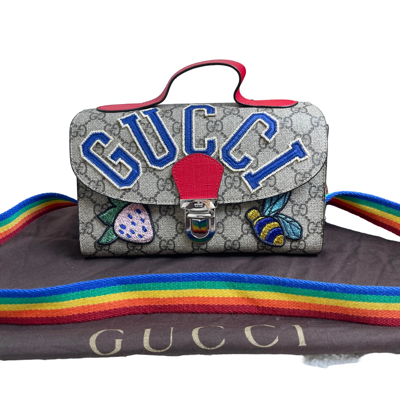 Gucci GG Embroidered Kids Messenger Bag