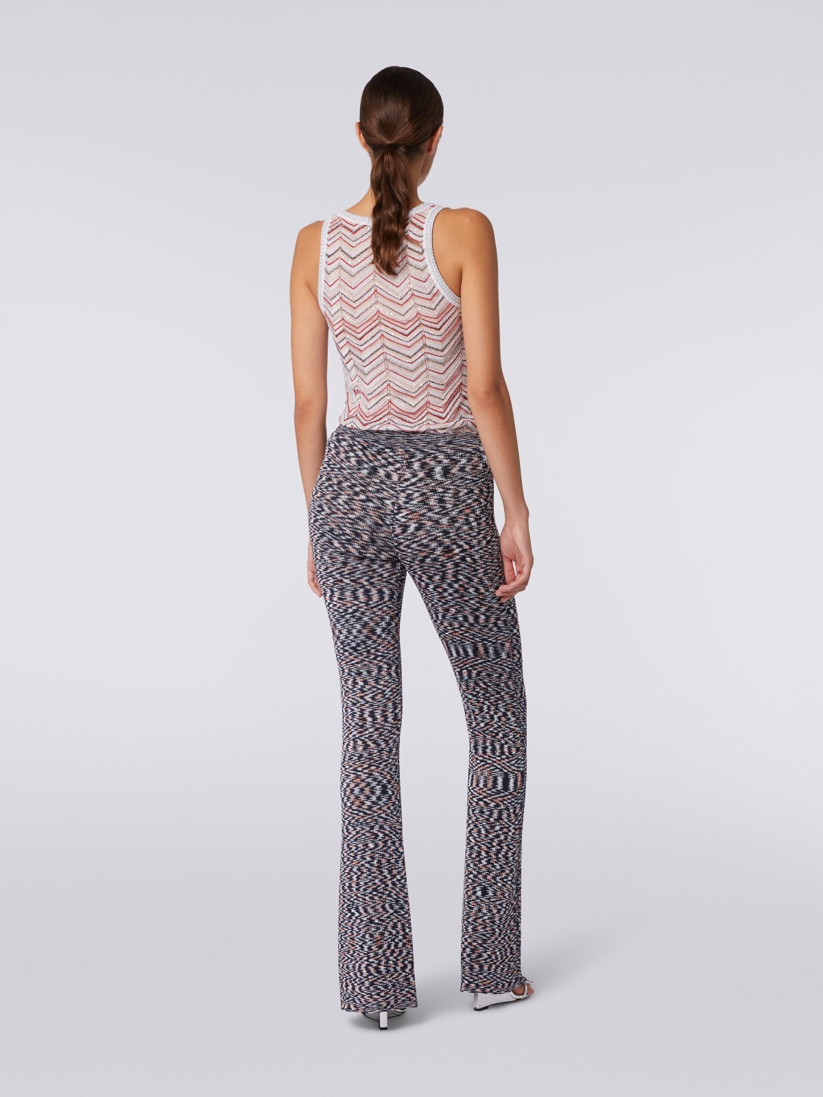 NWT Missoni Blue Slub Viscose Blend Flared Trousers IT 42 Made Italy $1460