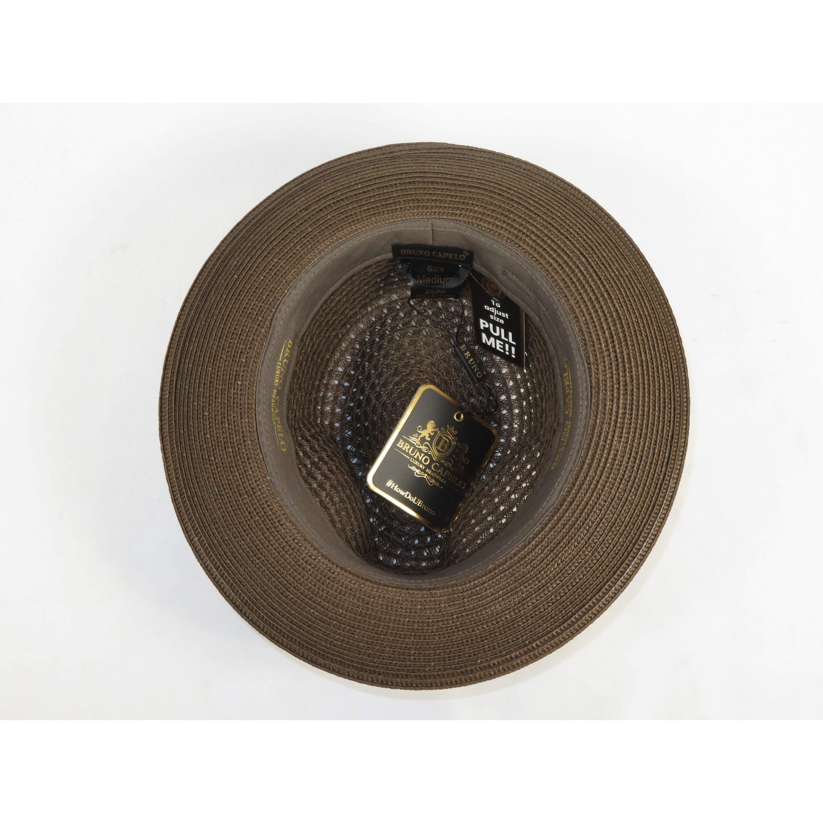 Men’s Summer Spring Braid Straw style Hat by BRUNO CAPELO JULIAN JU918 Brown