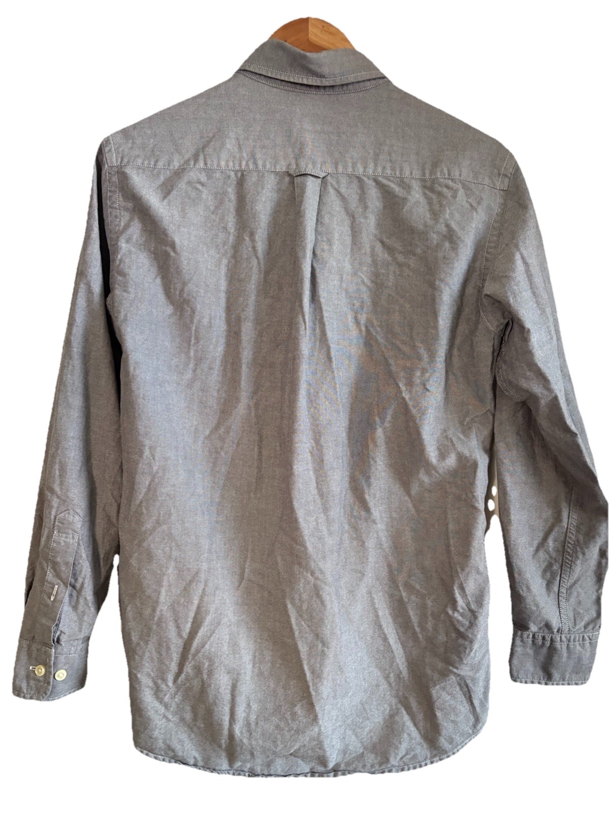Authentic Oxford Mens Original Wash Long Sleeve Gray Button Down 100% Cotton XL