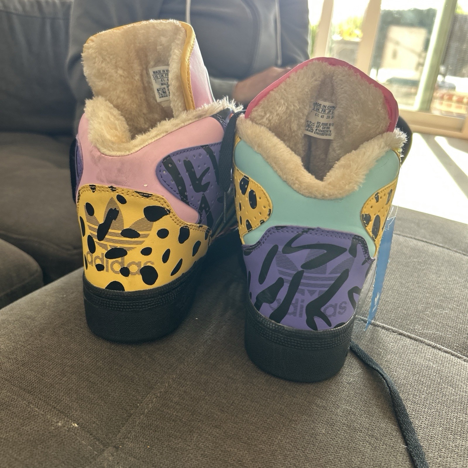 adidas Jeremy Scott Instinct High Top Sneakers Multicolor Animal Print Size 7