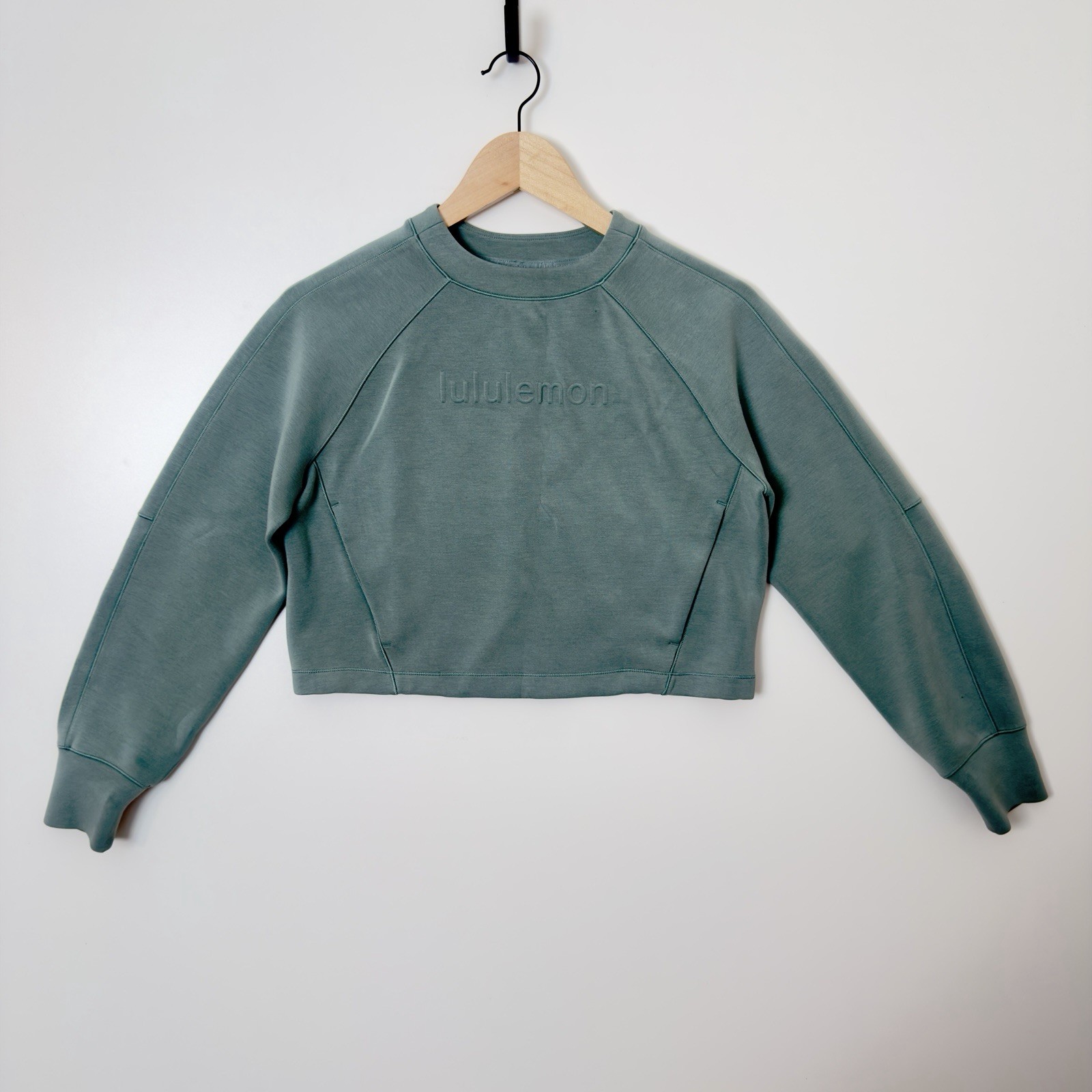 Lululemon Smooth Spacer Cropped Pullover In Crater Blue Size 0 Women’s EUC RARE