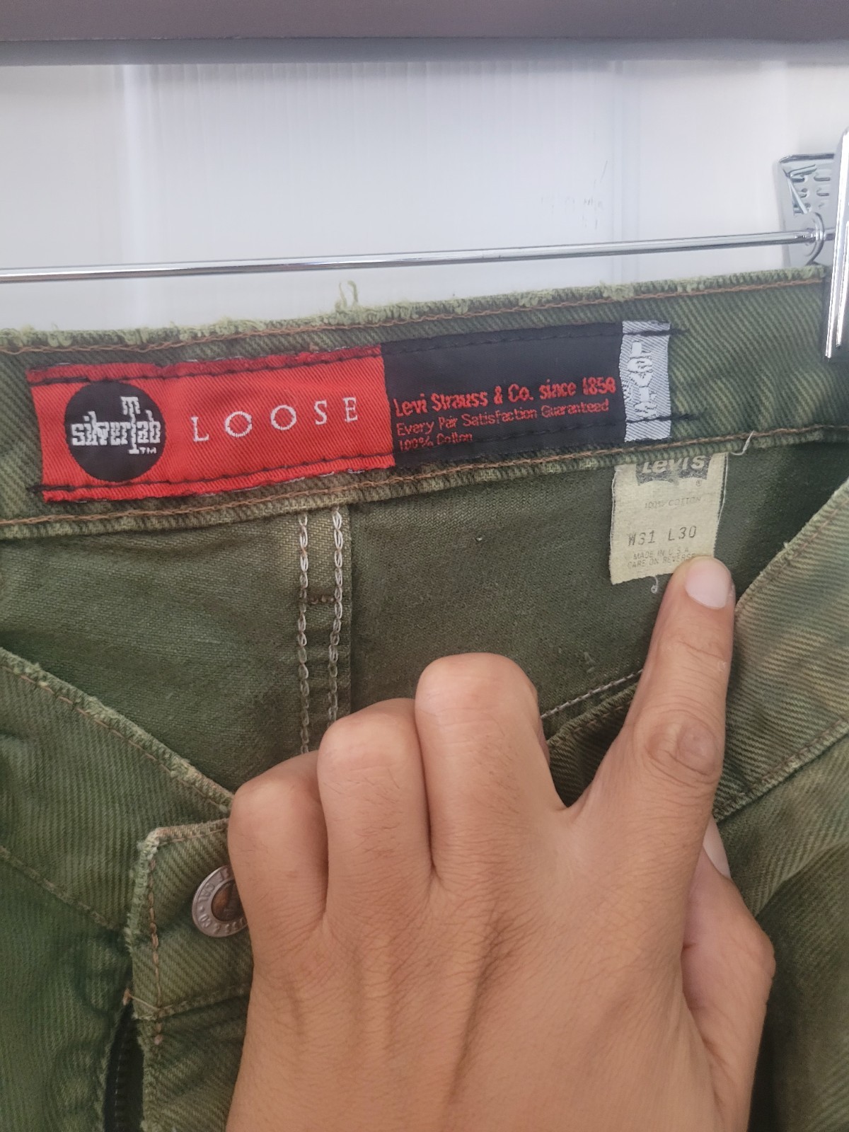 90’s Levi’s SilverTab Red Label “Loose” Jeans Mens – Green 31×30 Made In USA