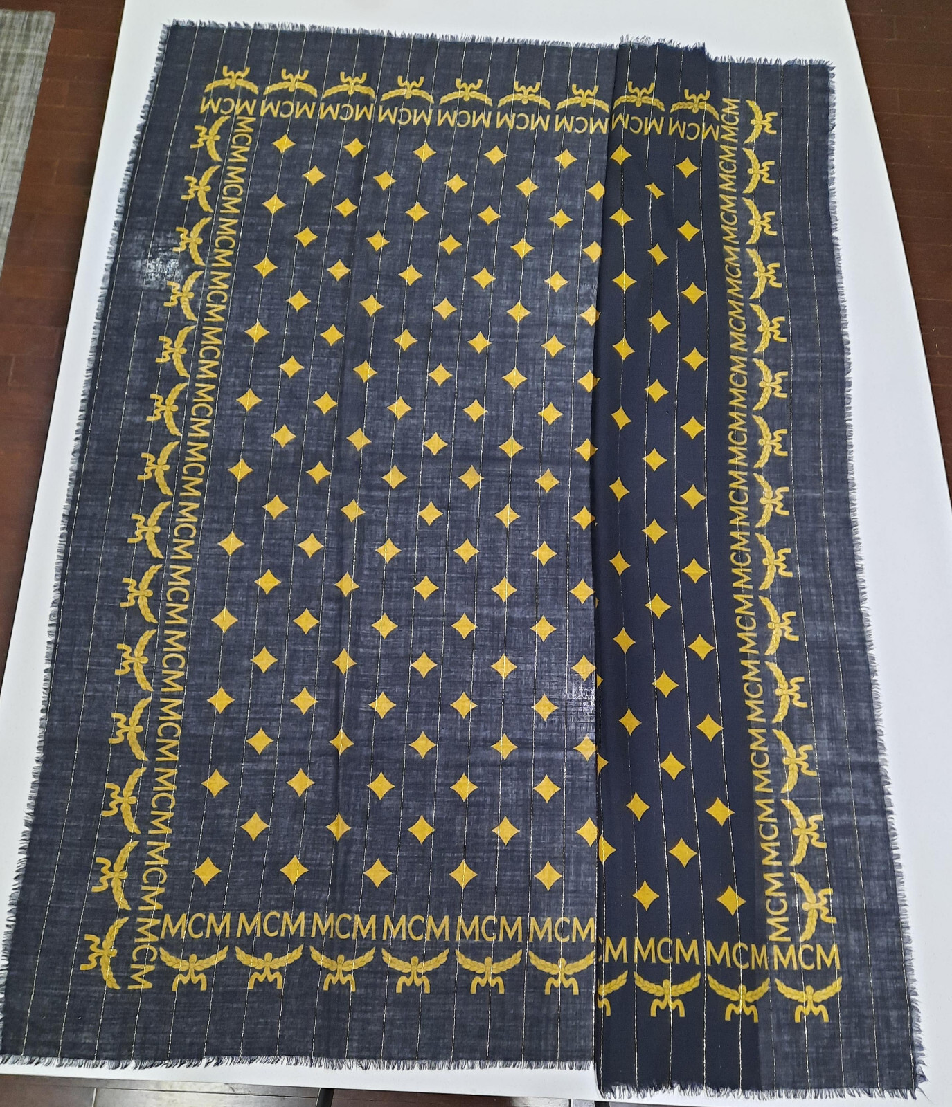 MCM wool scarf, beige, 52 1/2 x53 in, authentic, made in Italy