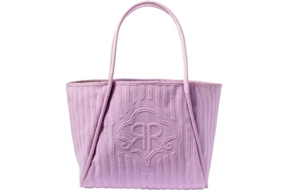 Roller Rabbit Striped Large Terry Beach Tote Lavender Bag