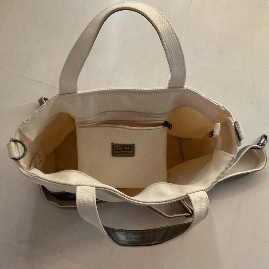 L.L.Bean Limited Edition Dark Pewter Tote Canvas Leather M Medium Used