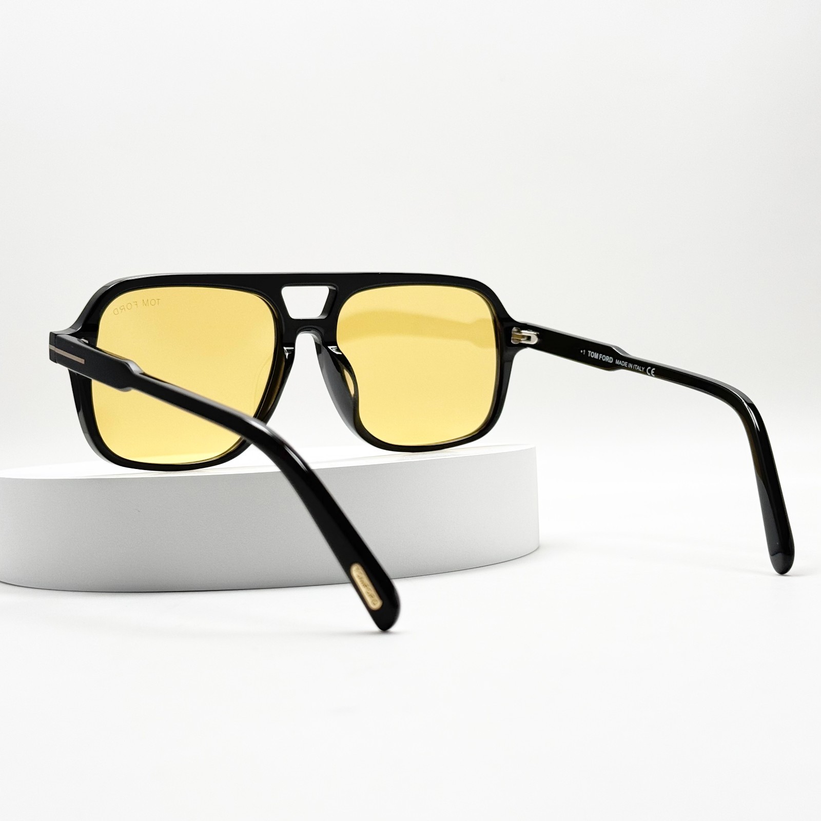 Tom Ford TF884 Falconer Sunglasses Black Frame Yellow Lens 60mm Unisex