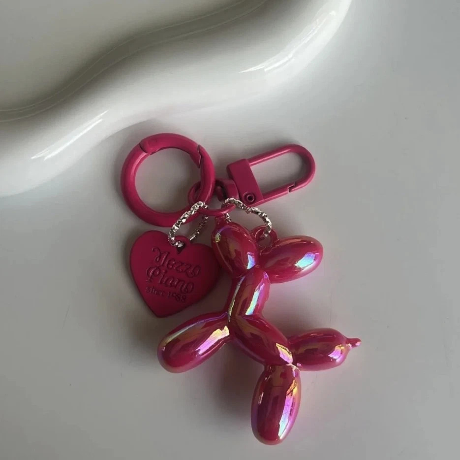 1pc Cute Jelly Balloon Dog Keychain Cartoon Pendant Unisex Key Accessory