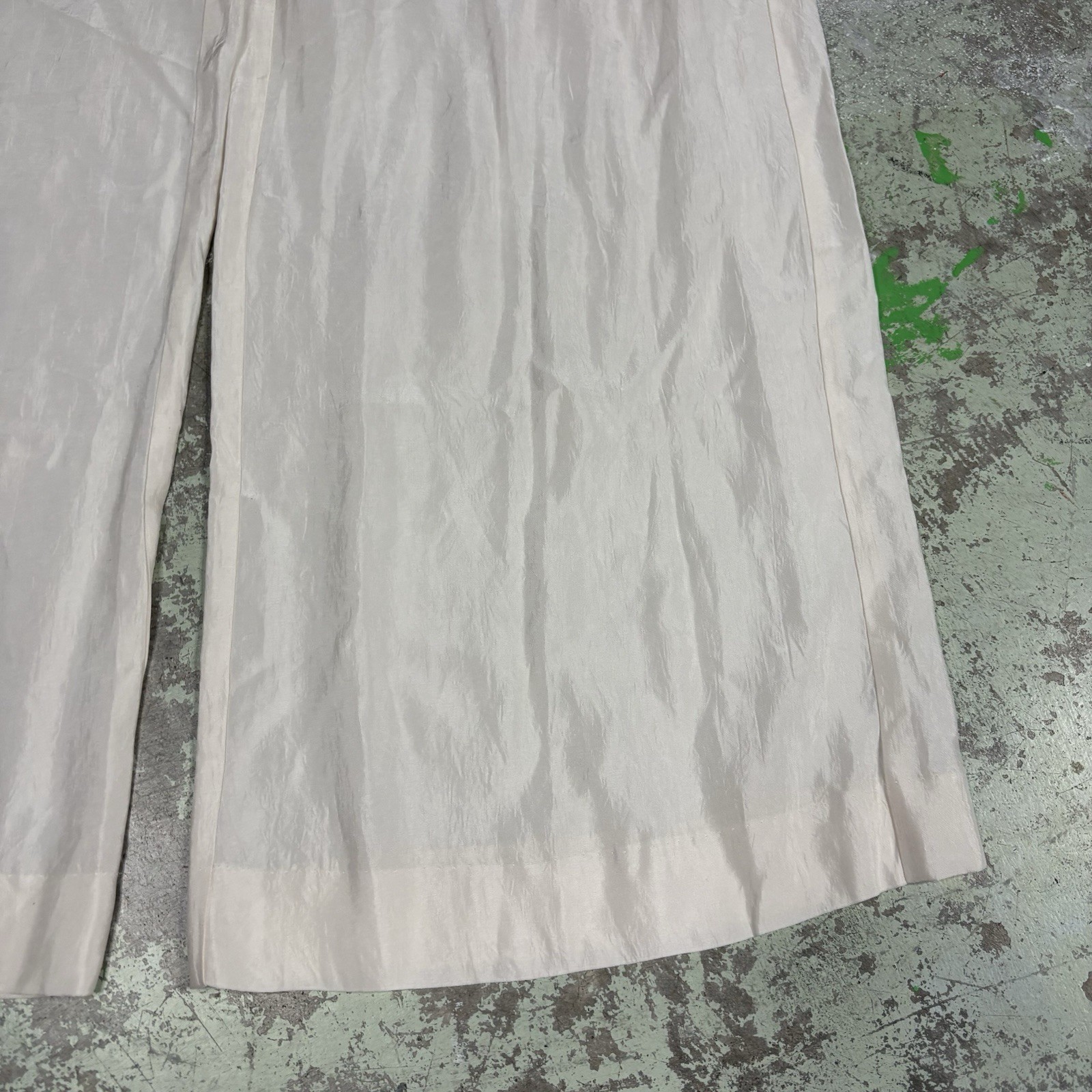 J. Crew Stratus Pant in Textured Satin Women’s Size Large Ivory Classic City NEW
