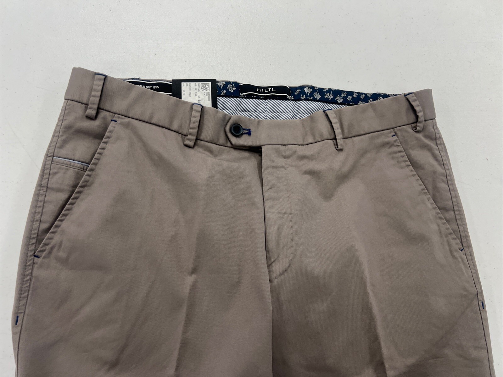 NEW WITH TAGS Hiltl Men’s Gray Solid Wool Blend Khaki Pants 36X33 $225