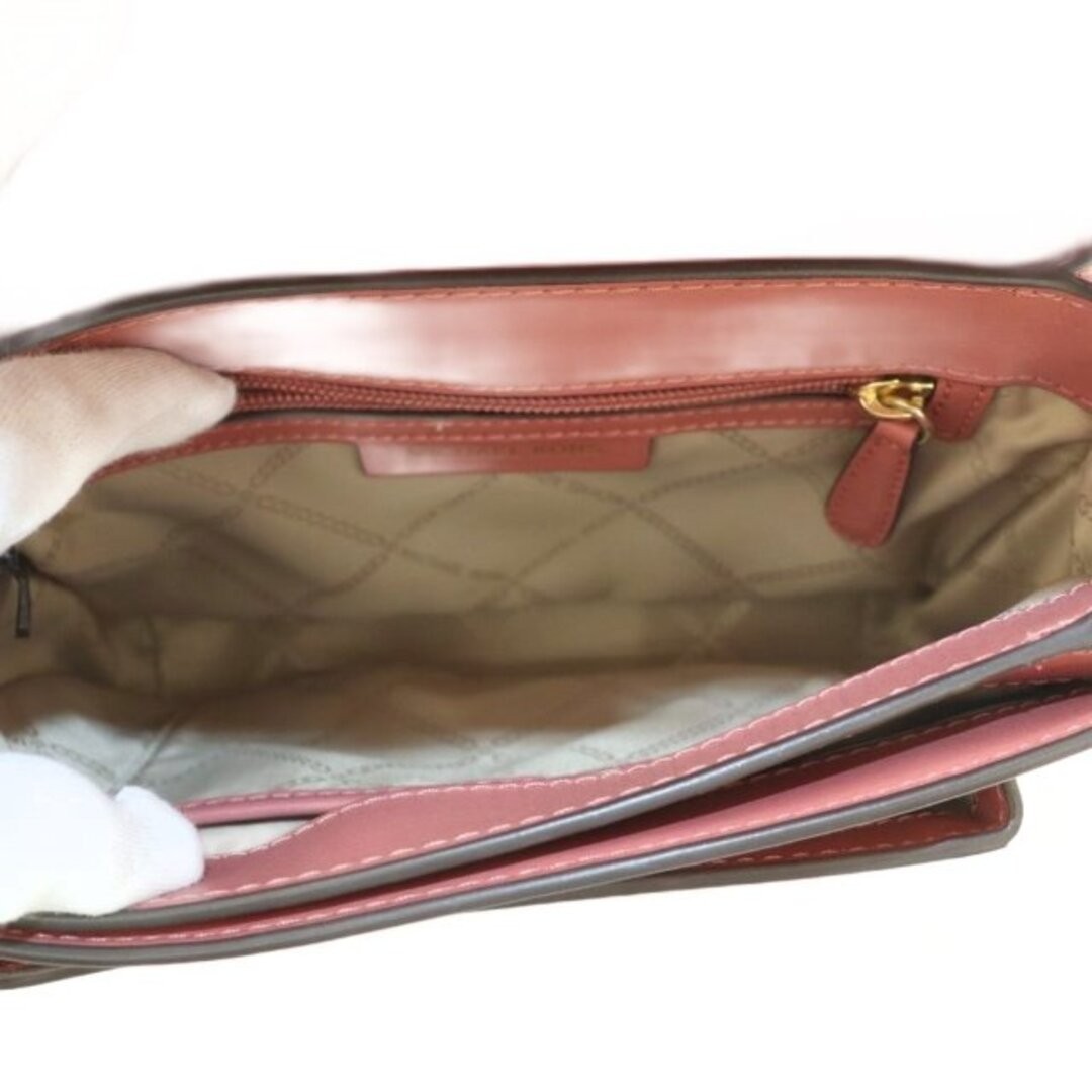 Michael Kors Sloan Editor Shoulder Bag Leather Flap Pink Mi Used 719e063a724b7c7