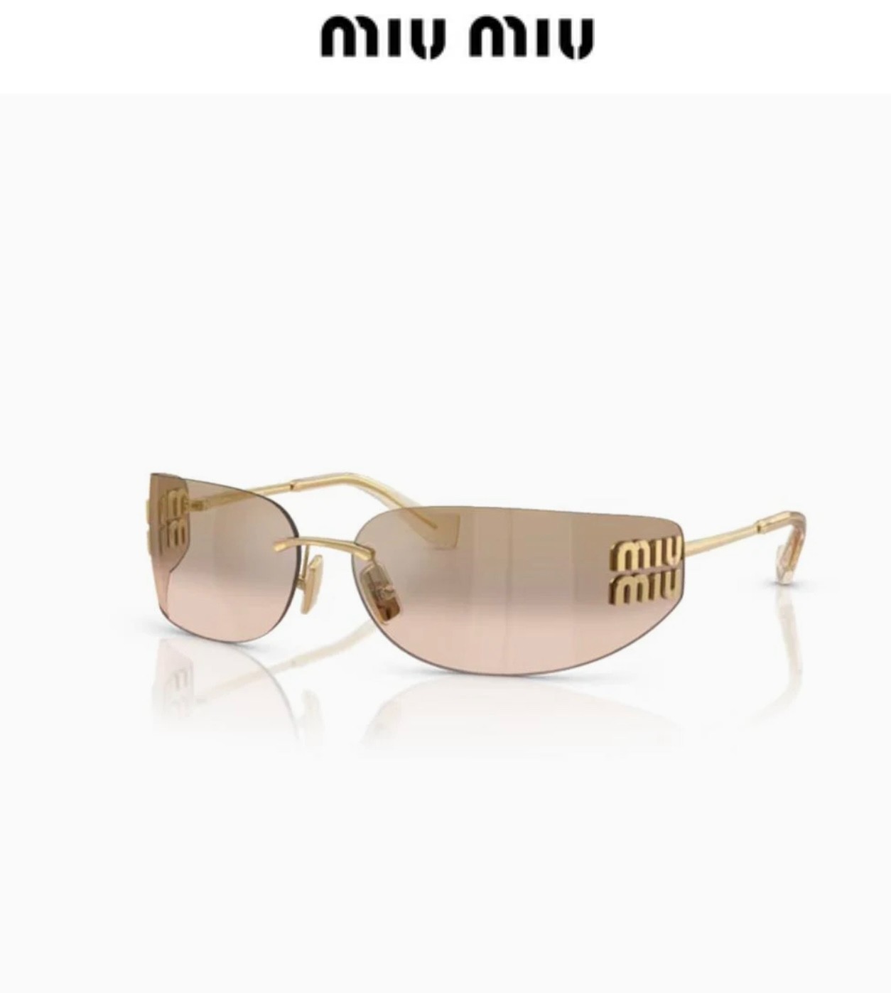 Miu Miu SMU 54YS Gold/Light Purple Brown (5AK0/6I) Sunglasses