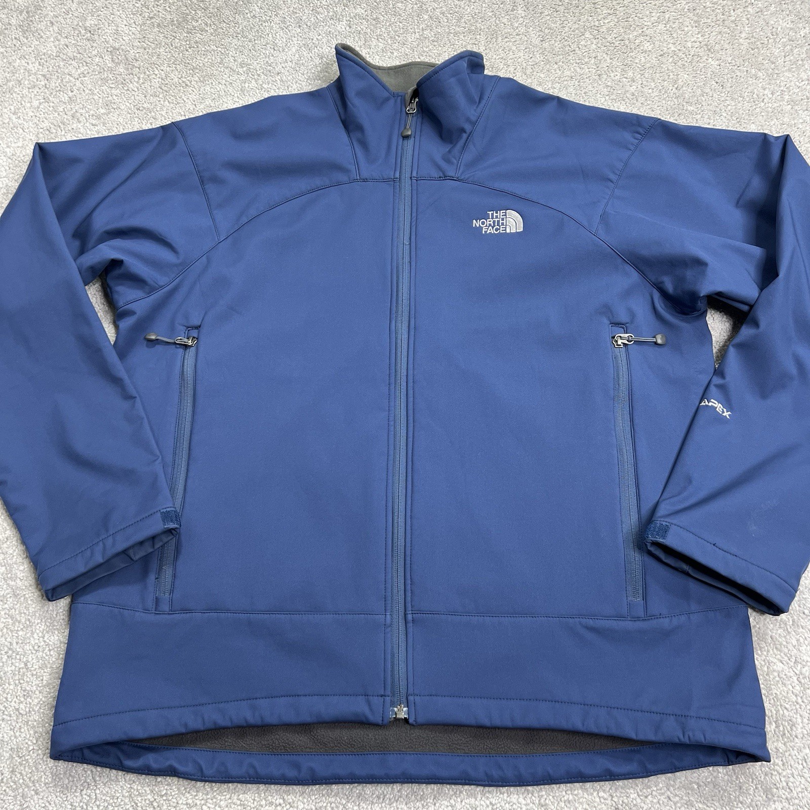 The North Face Jacket Mens XL Navy Blue Apex Bionic Softshell Fleece Lined Zip