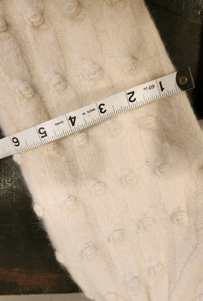 Vintage Adele Joyce Cardigan Womens Cream Angora Lambswool Pearl Button Felted