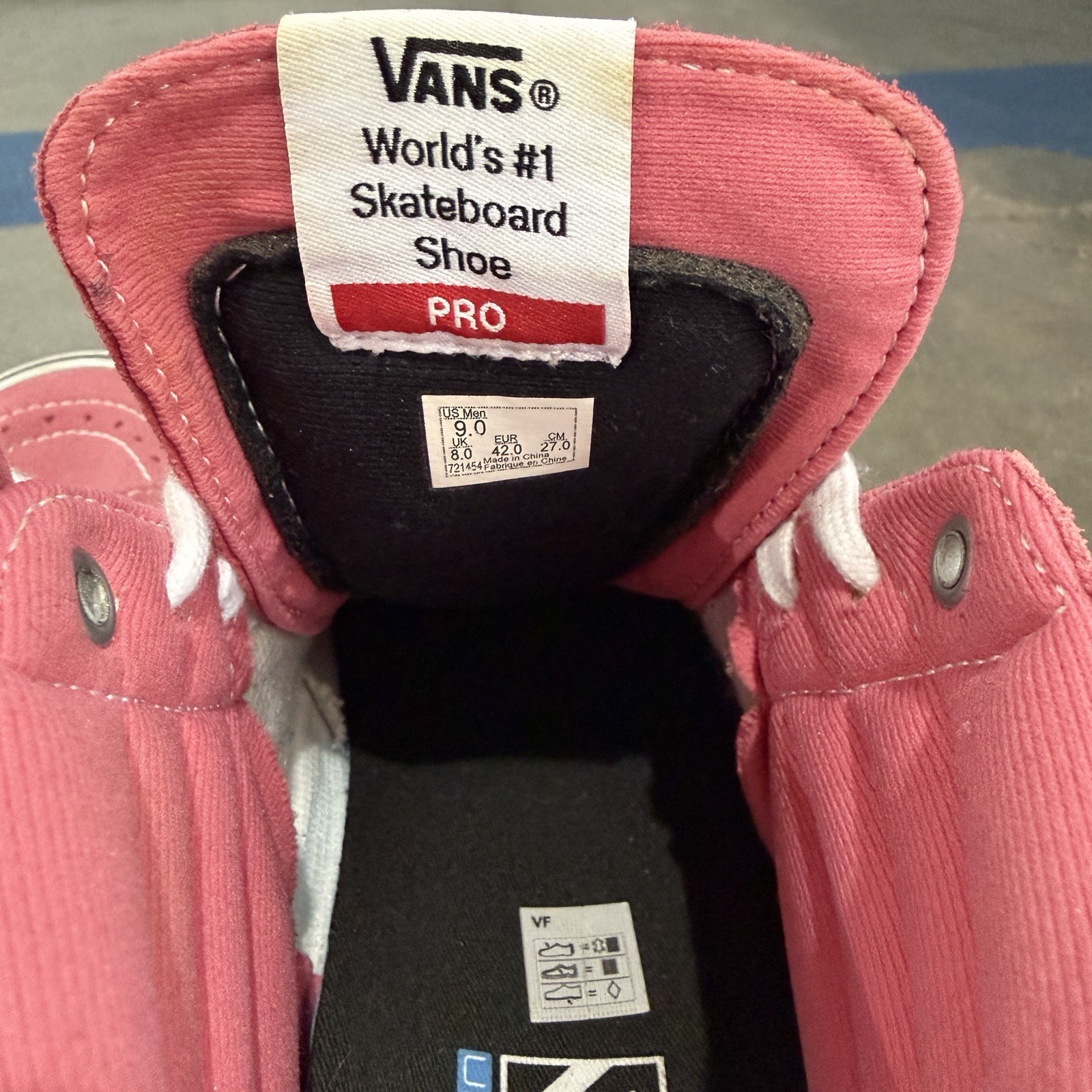 Vans Pro Classic Pink Checkerboard Sk8 Hi Top Shoes Mens 9 Women’s 10.5