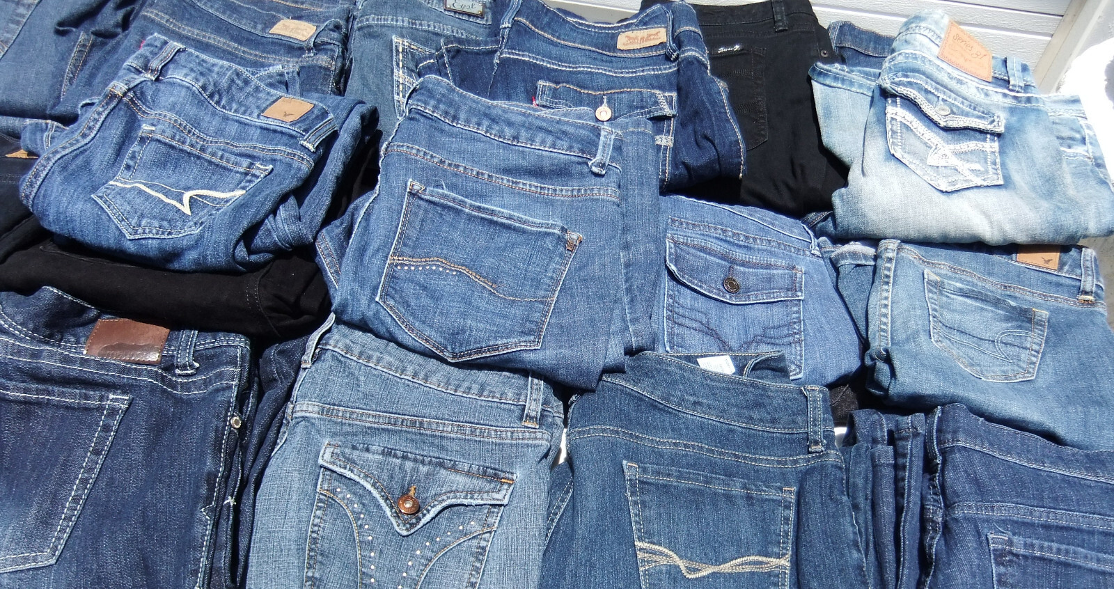 25 Pairs Blue Ladies Jeans Bulk Sale Many Brands Mixed Lots & Sizes (See F/backs