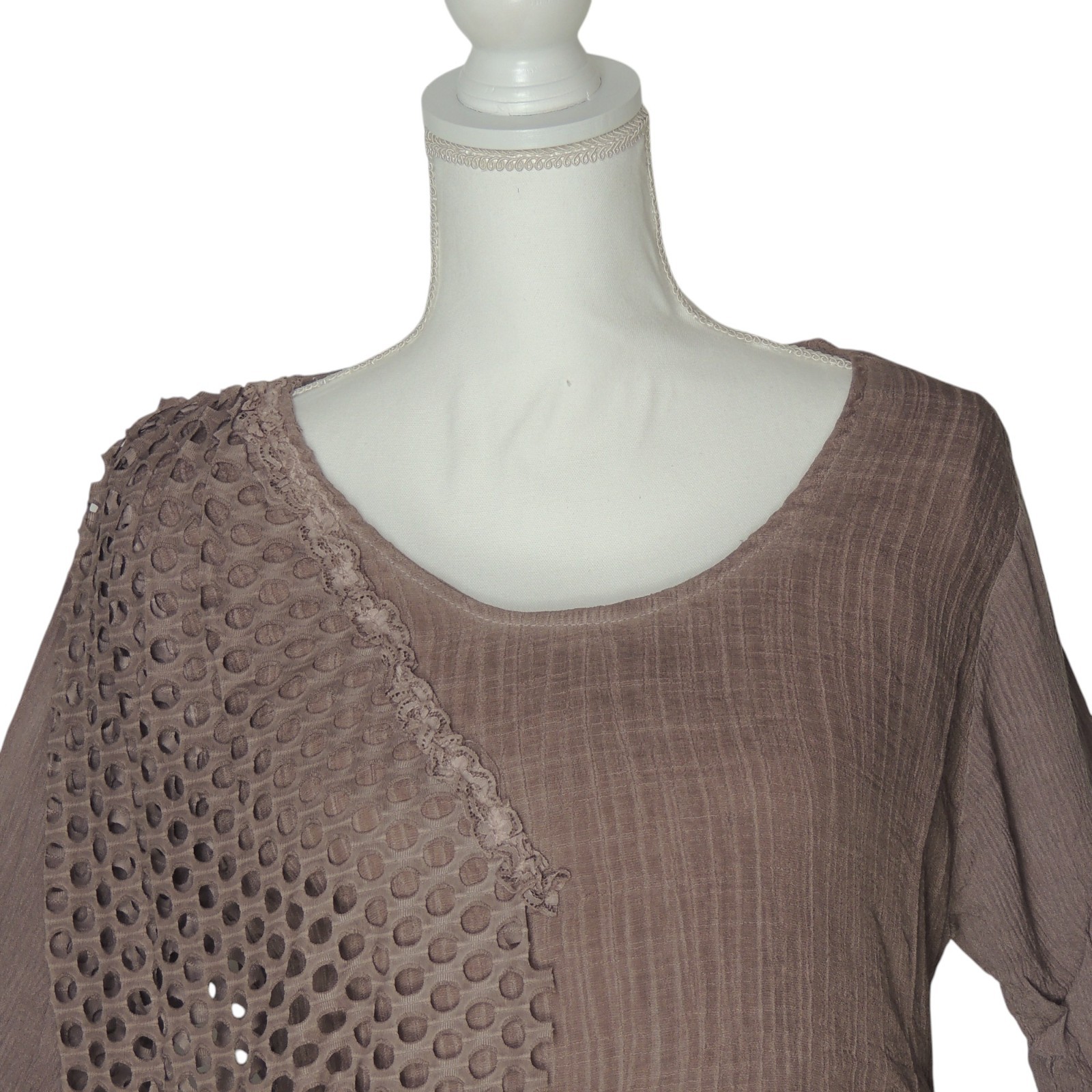 Pretty Angel Fairy Whimsical BOHO Lined Blouse Mauve Top X-Large