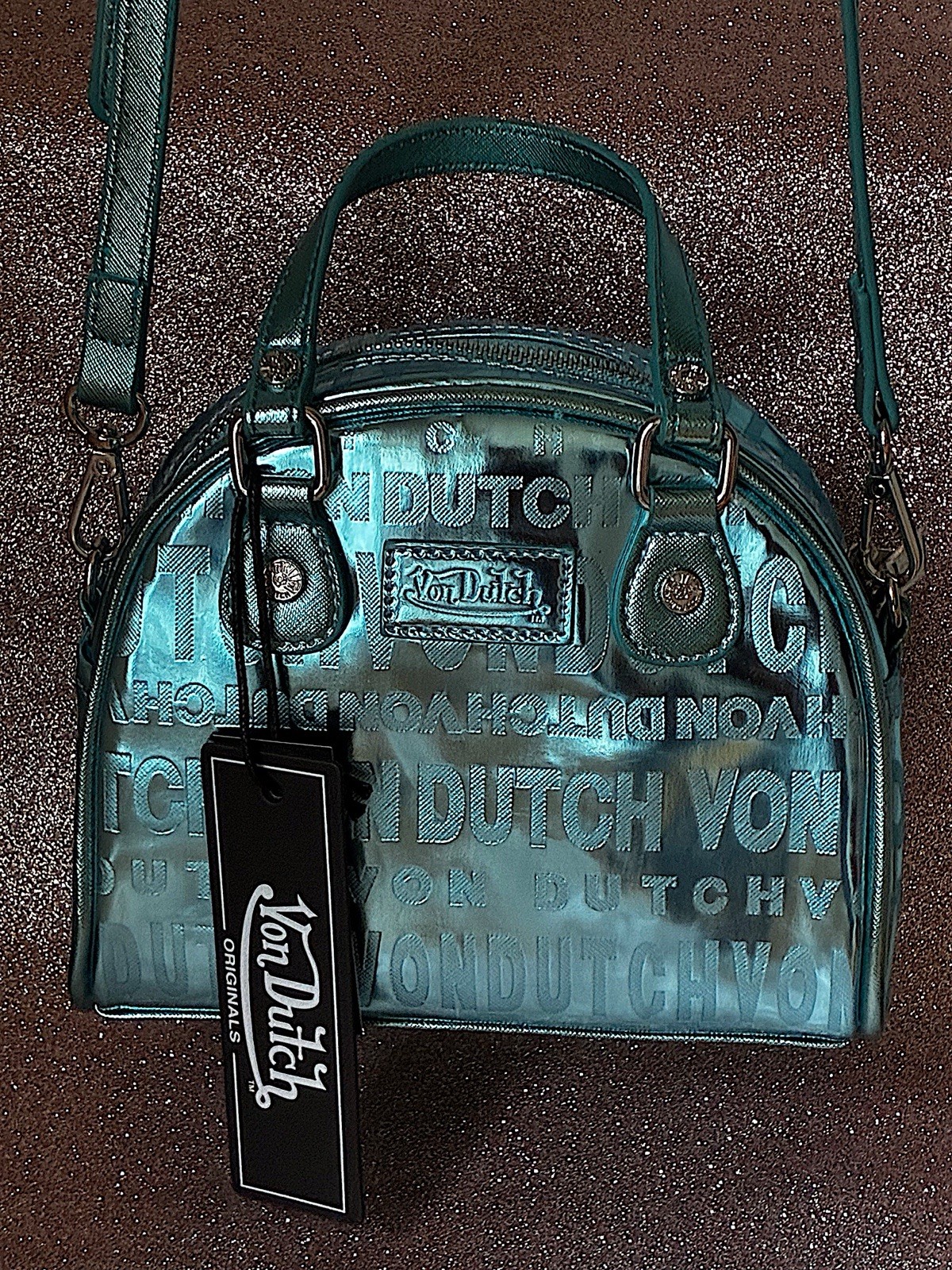 Von Dutch Blue Metallic Bag