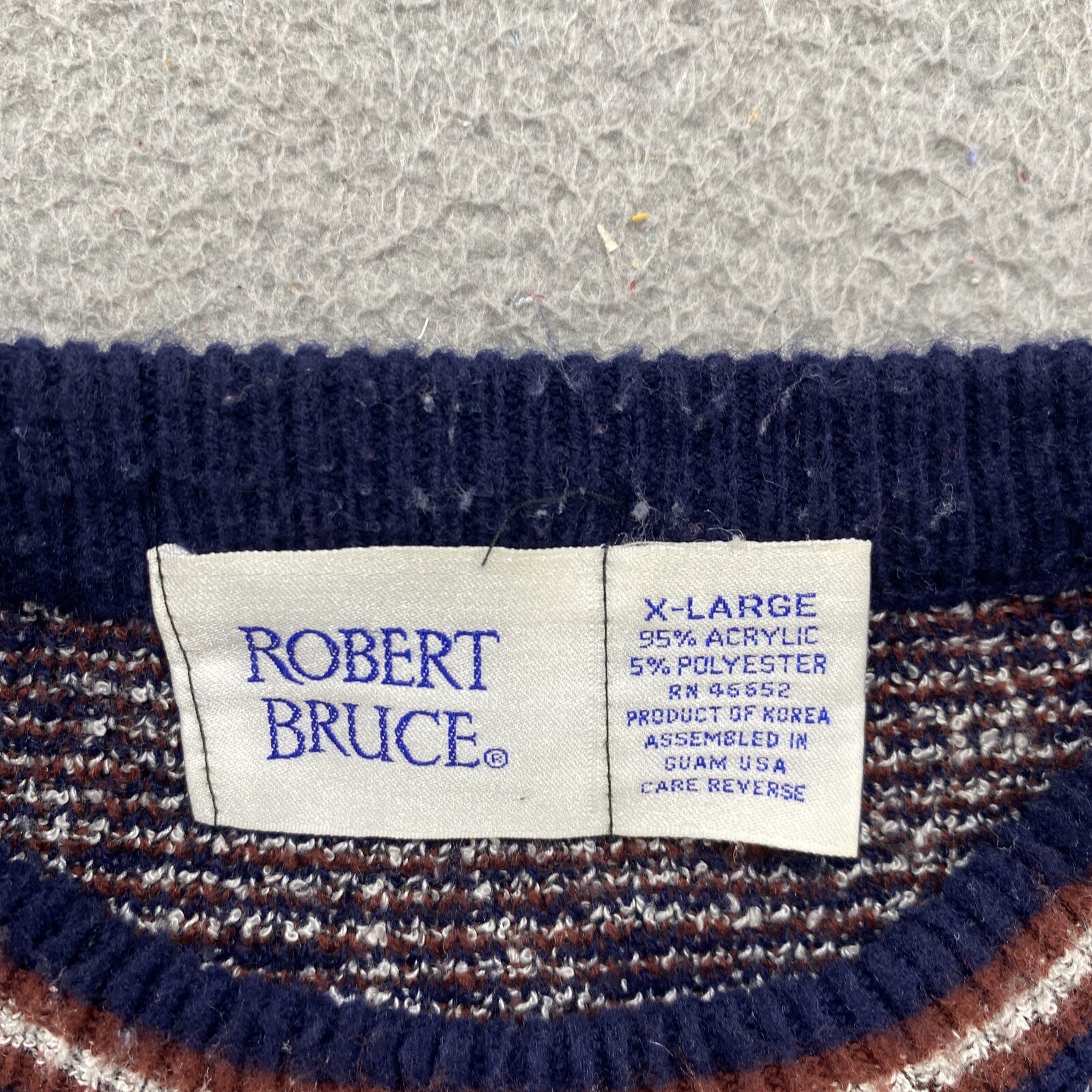 Vintage Robert Bruce Men’s Nordic Acrylic Blend Pullover Sweater in Size XL