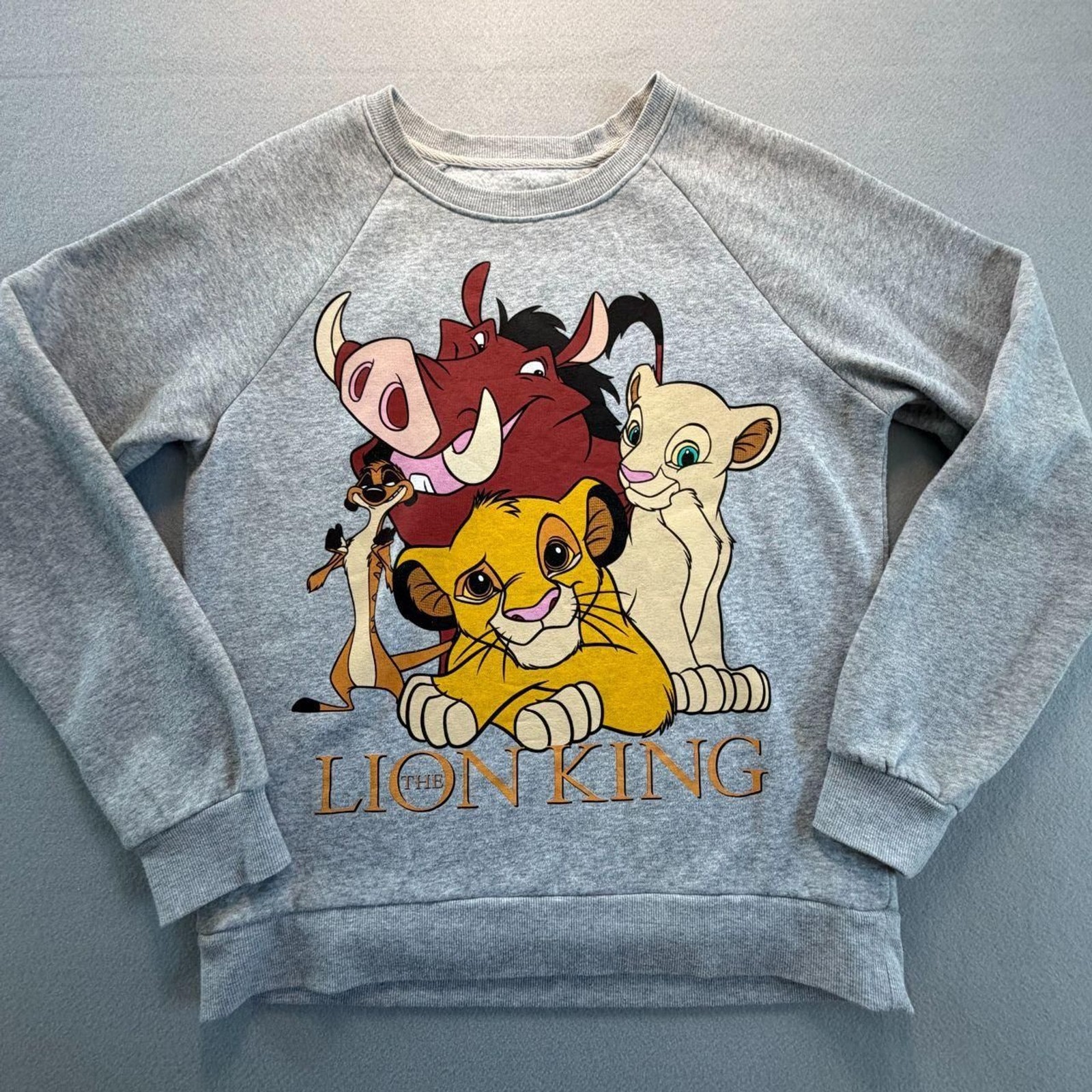 Disney Lion King Sweatshirt Adult Small Gray Crew Neck Pullover