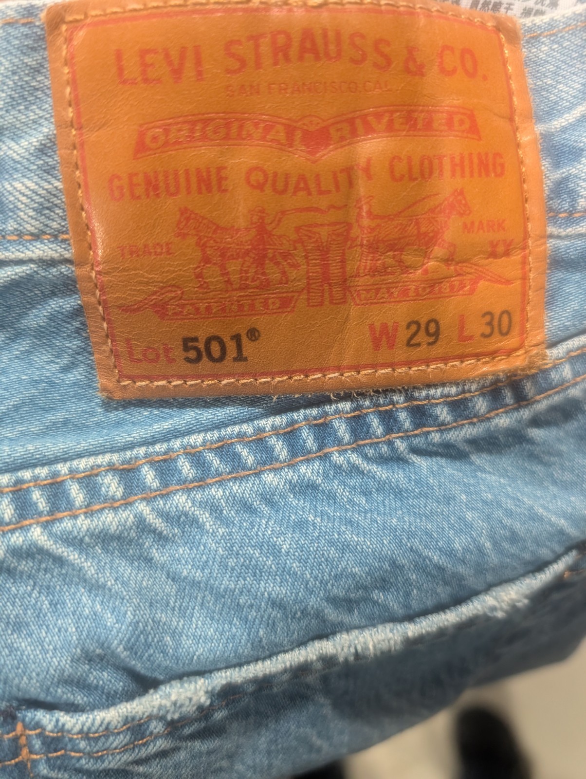 Levi’s 501 Premium Men’s 5-Pocket Straight Blue Medium Wash Denim Jeans Button