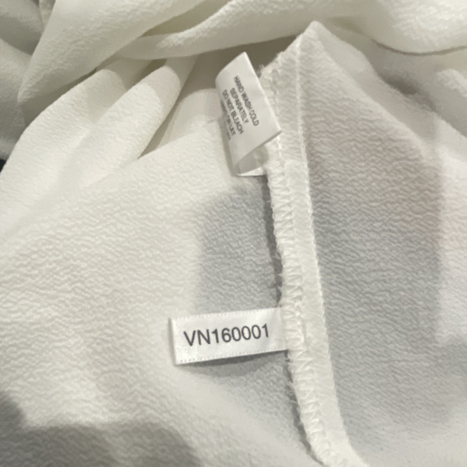 New York & Company White Lace Mock Neck Sleeveless Blouse Button, Size L