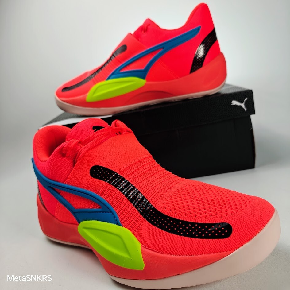 Puma US 16 Men’s Orange Black Blue Yellow Rise Nitro Basketball 377012 04 New