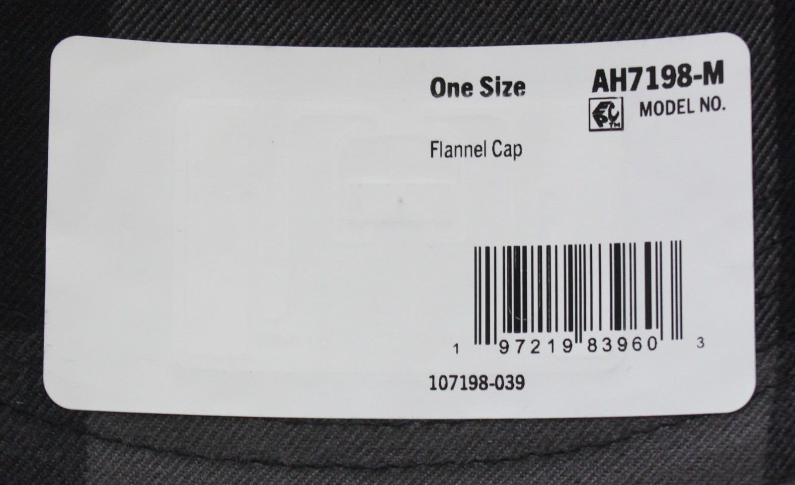 Carhartt Unisex Flannel Script Adjustable Snapback Cap LB3 Gravel One Size