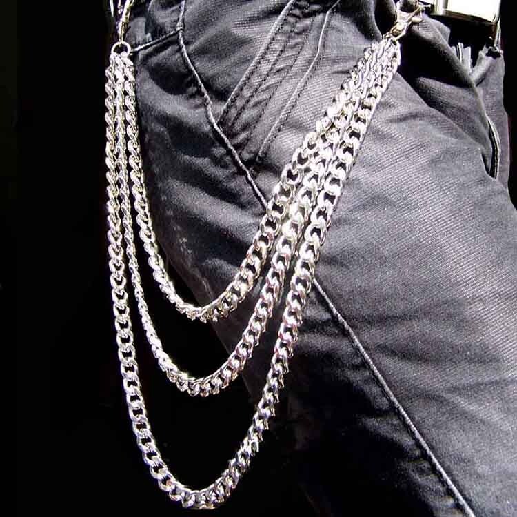 Vintage 26″ Punk Biker Jean Wallet Key Chain Hip Hop Multi Layer Waist Chain