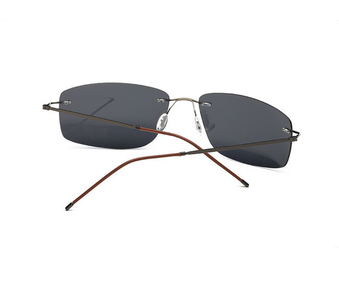 Ultra Light Memory Rimless Titanium Alloy Polarized Driving Sunglasses For Men