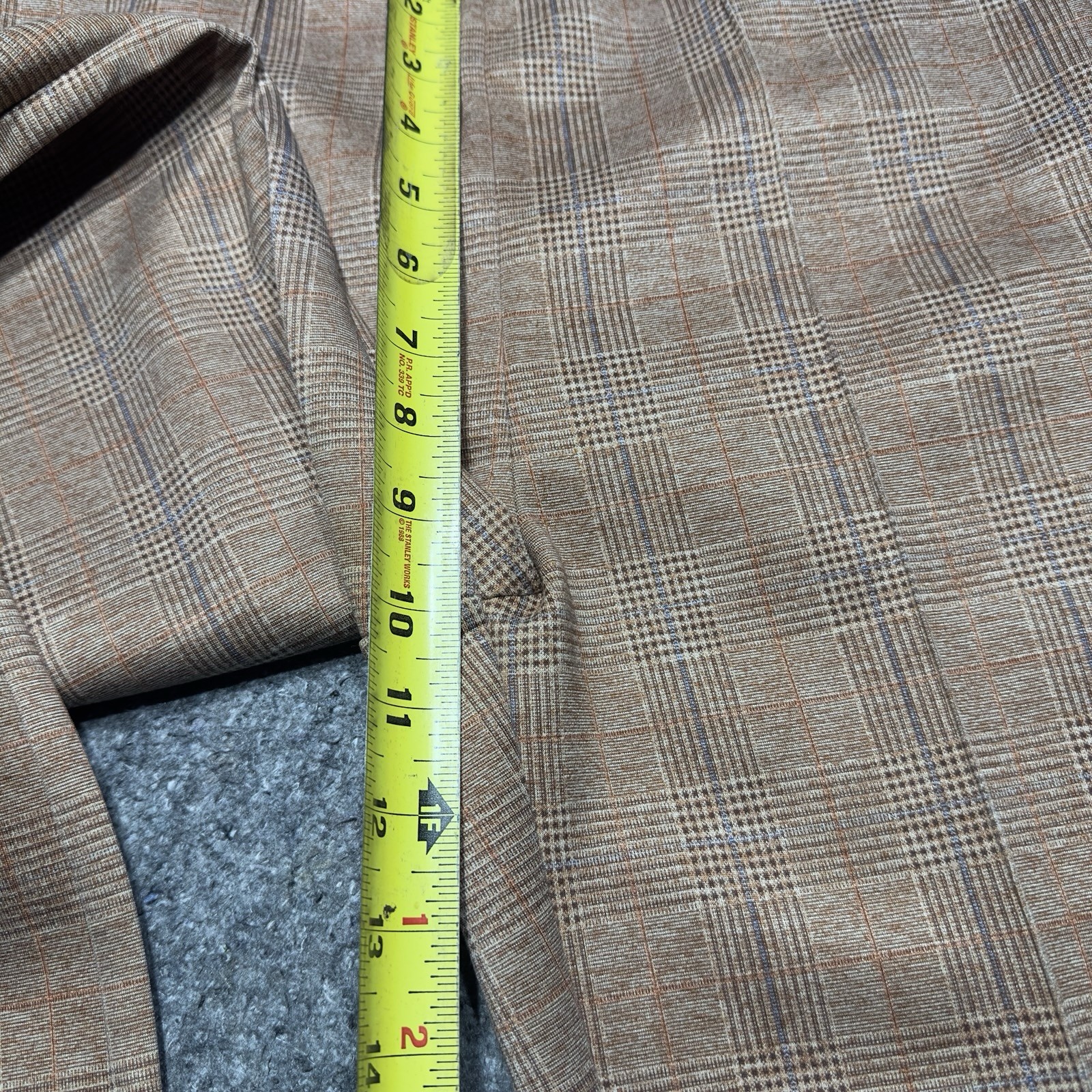 Lysse Plaid Casual Elastic Waist Stretch Pull On Straight Leg Women Sz M