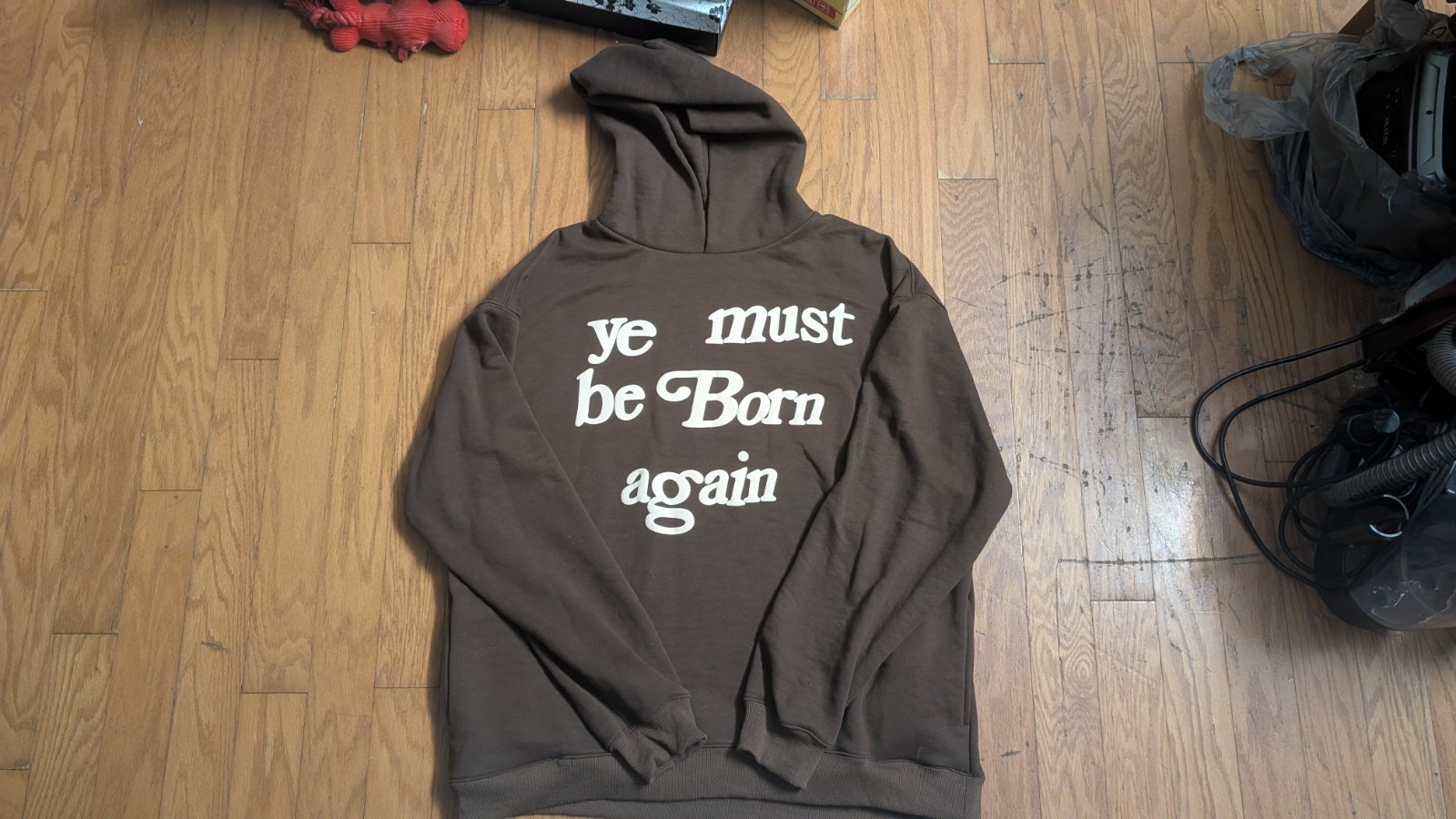 Kanye West “Ye Must Be Born Again” Men’s Heavy Cotton Hoodie Brown Size L READ