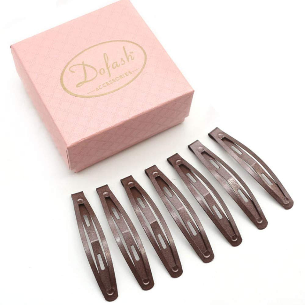 Dofash 12Pcs 6CM/2.36IN Metal Slim Snap Hair Clips Long Hair Barrettes Hair Acce