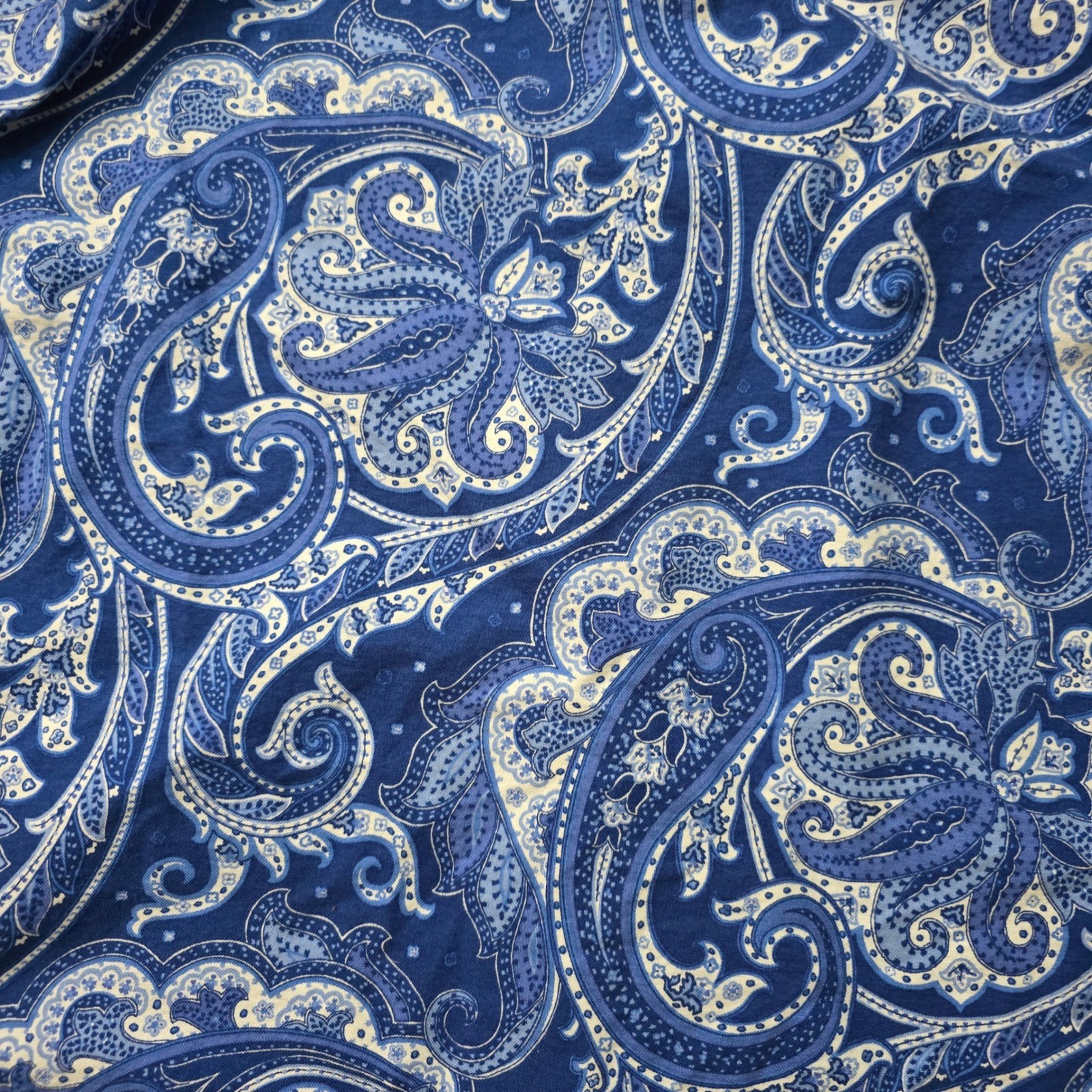 Polo Ralph Lauren Mens 2XLT Blue Paisley Short Sleeve Button Down Shirt Tall