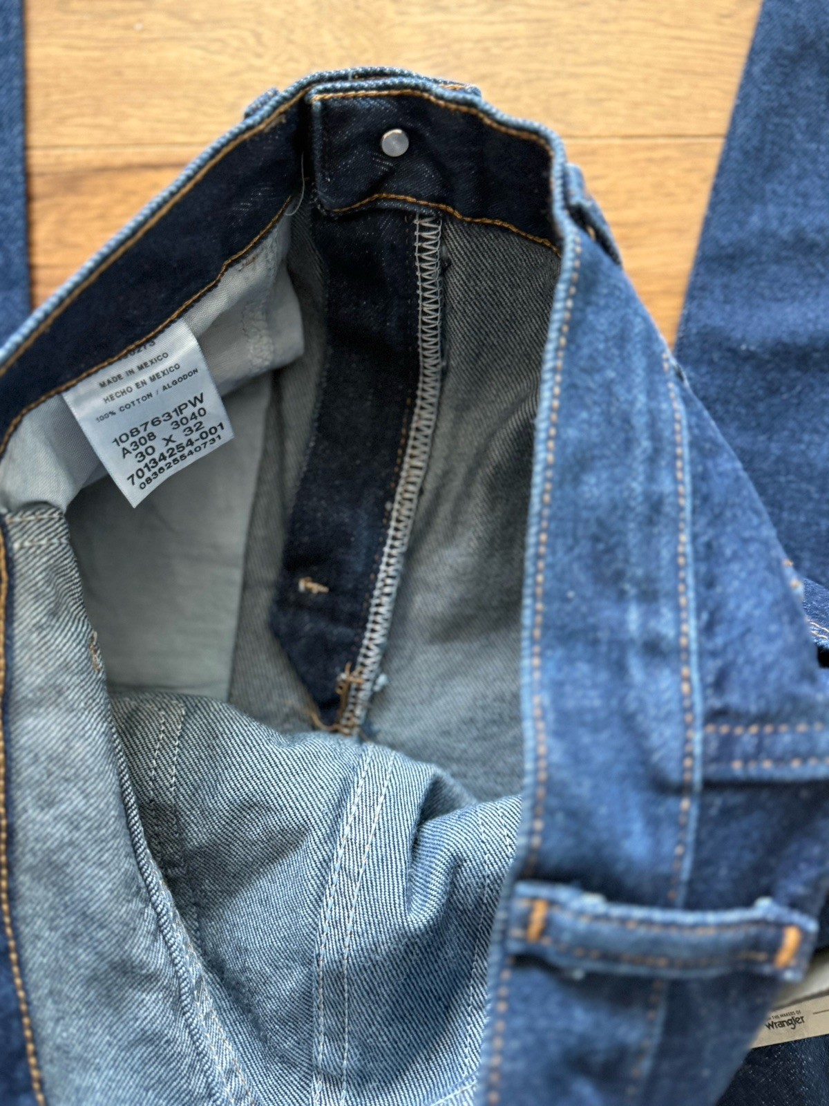 VINTAGE NOS RUSTLER HEAVY RAW DENIM REGULAR JEANS NWT 30×32 Western Workwear