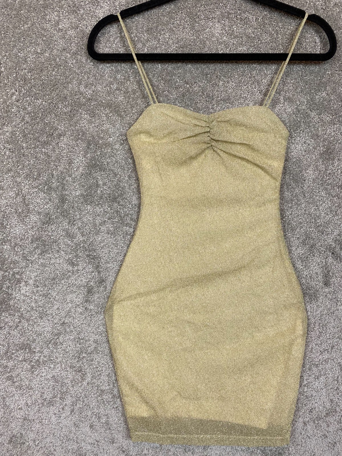 $64 New By The Way Aran Metallic Mini Dress in Gold XXS, XS, S, M, L, XL