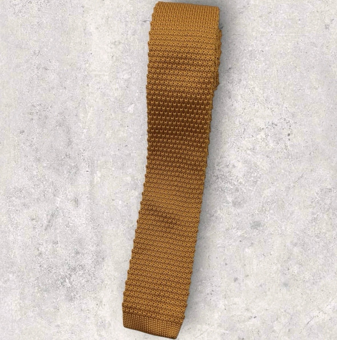 SONDERGAARD Polyester Knit Tie Solid Orange W:1.7″ EUC