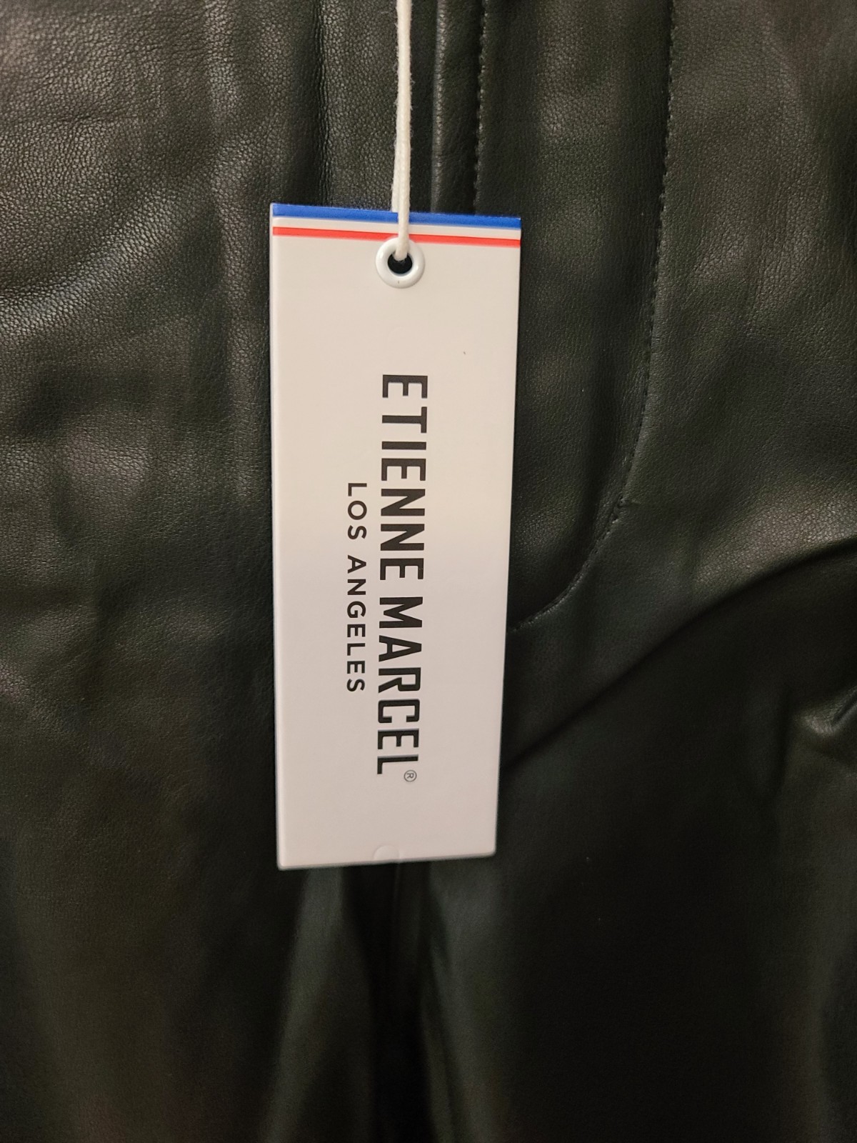 Etienne Marcel Black Faux Leather Straight-Leg Dress Pants Mid Rise 28″ Inseam