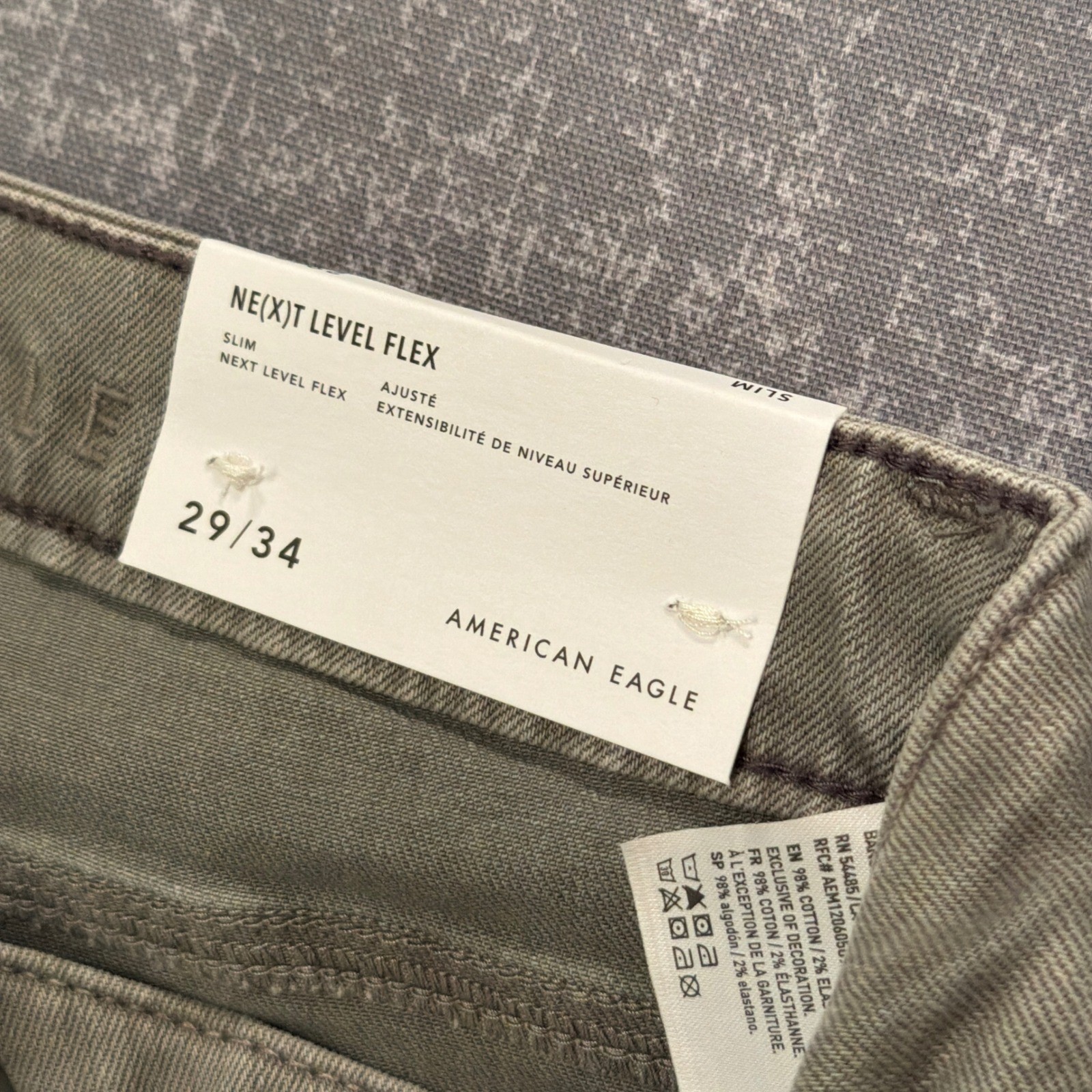 American Eagle Next Level Flex Slim Fit Jeans Mens 29×34 Gray Denim NWT Pants