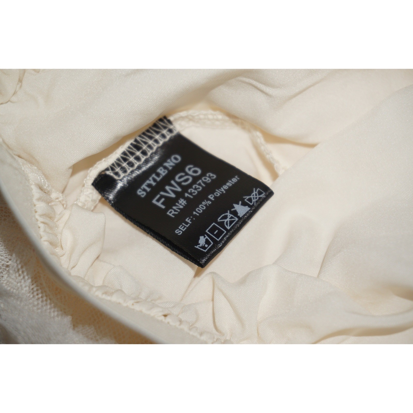 POL Cream Tulle Tiered Skirt Pearl Accents FWS6 Womens Size S/M Boho Romantic