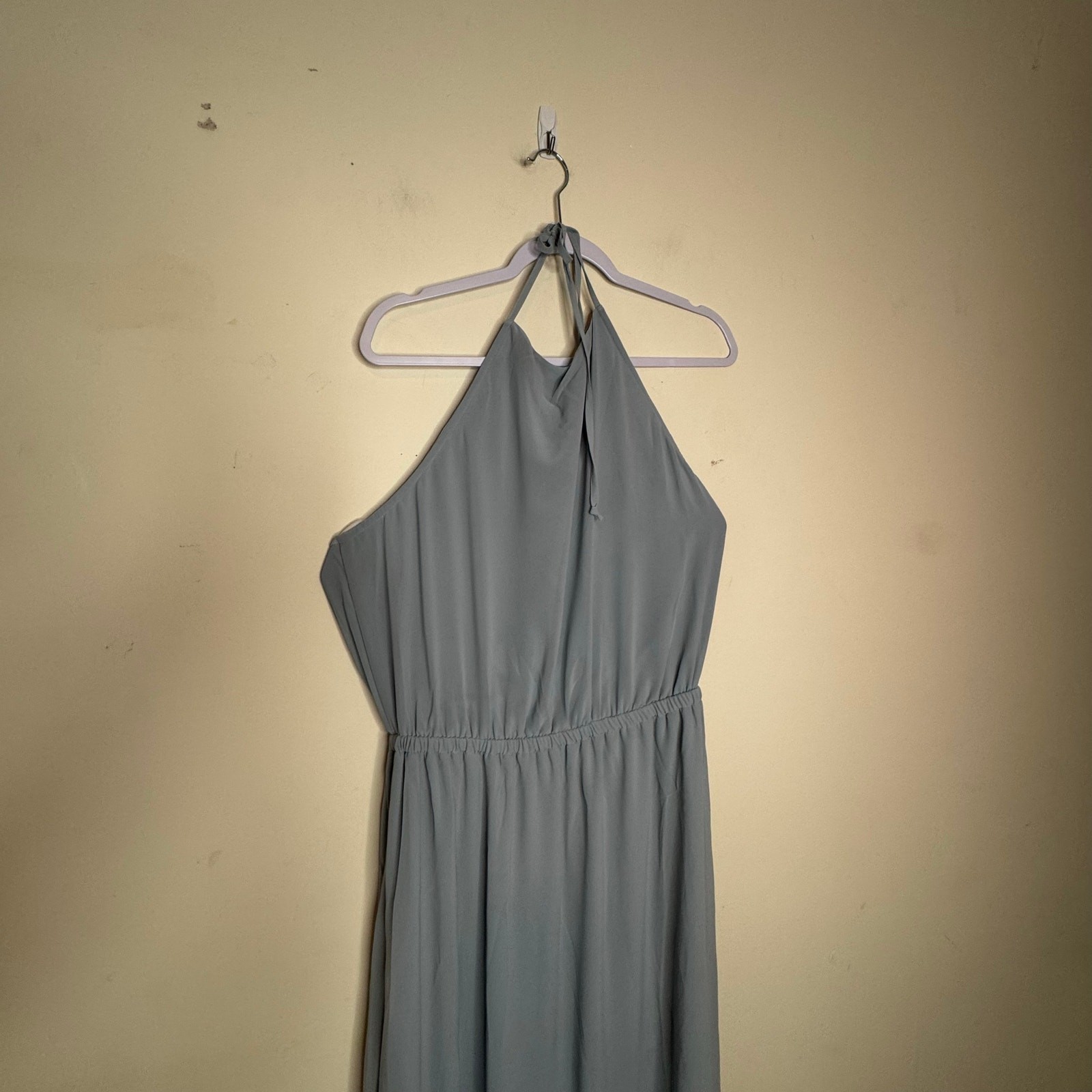 Show Me Your Mumu Heather Halter Dress Steel Blue NWT Size 2XL Maxi Slit Gown