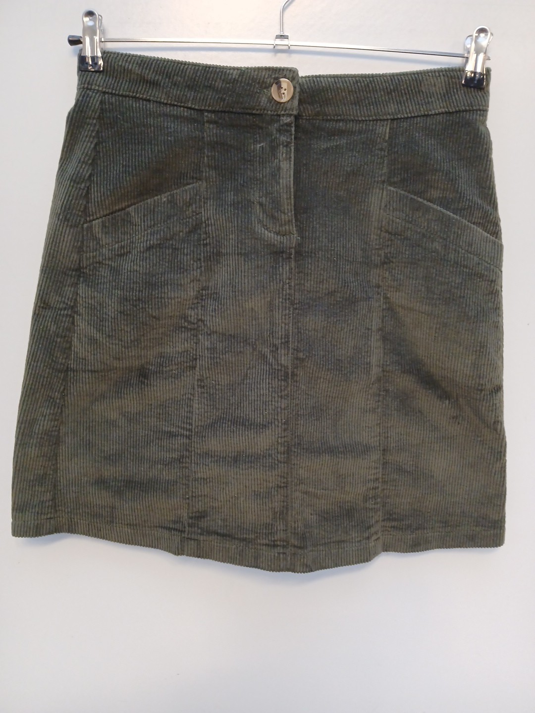 Crew Clothing Chunky Corduroy Skirt with Stretch Womens Size UK 8 Front Pockets.
