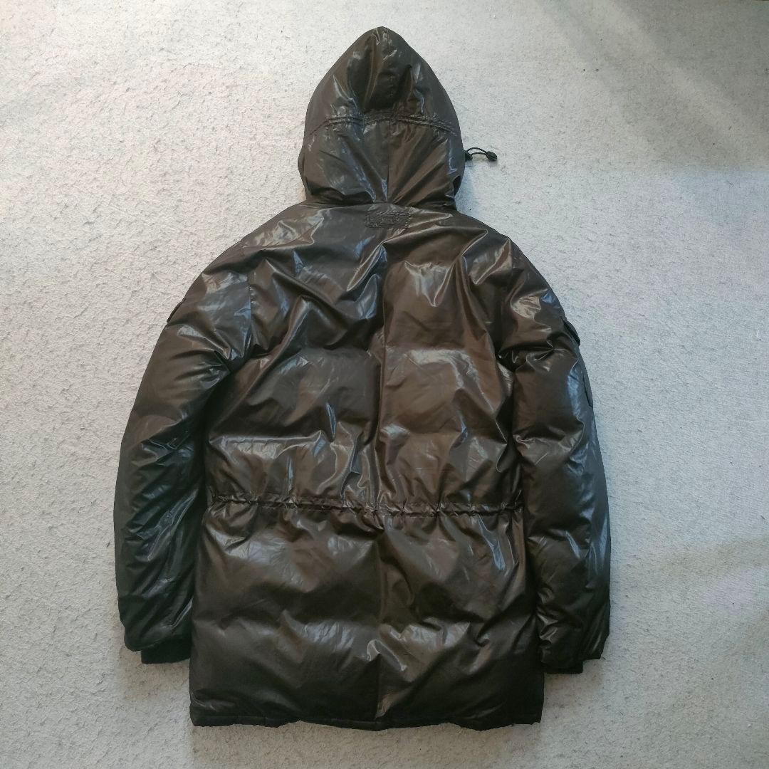AVIREX Down Hood Flight Jacket Blouson Coat Men Size L Black Genuine
